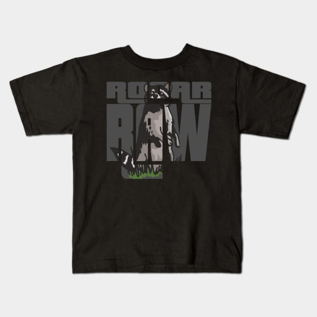 Rooar Raw Racoon Shirt T-Shirt Kids T-Shirt by KAOZ